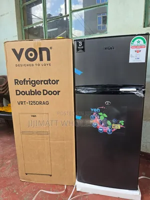 Von Double Door Fridge 125litres Direct Cool