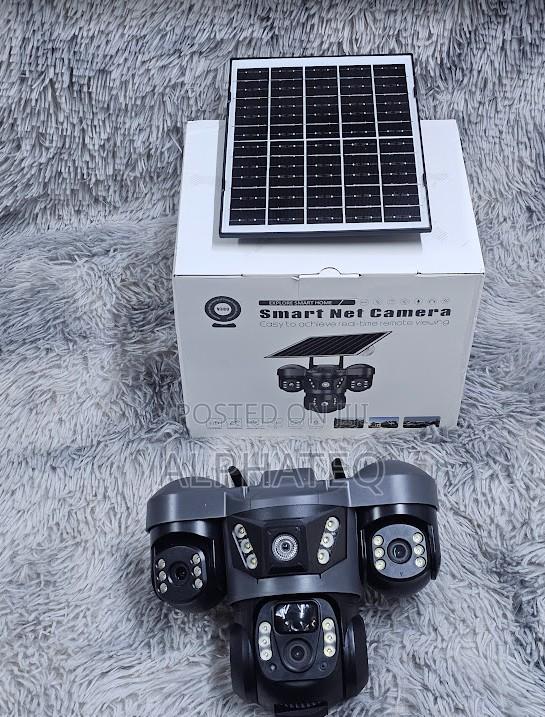 Wifi Triple Lens Solar CCTV Camera 360 Degrees Hd Camera Water Proof