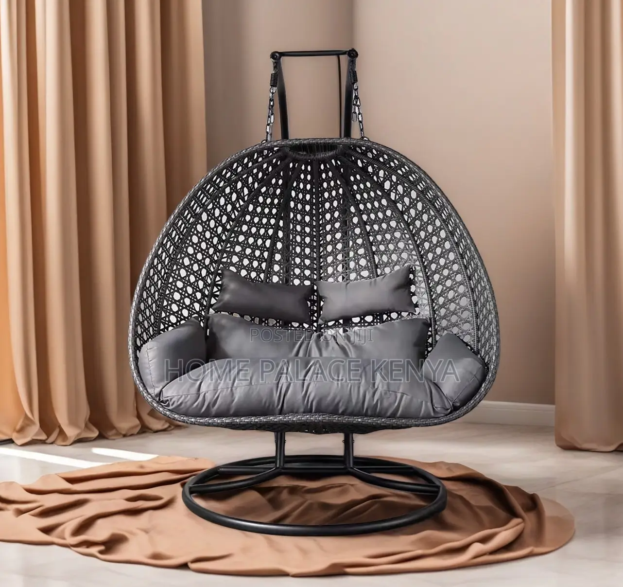 Outdoor Swing: Rattan Hanging Swing Chair for Two