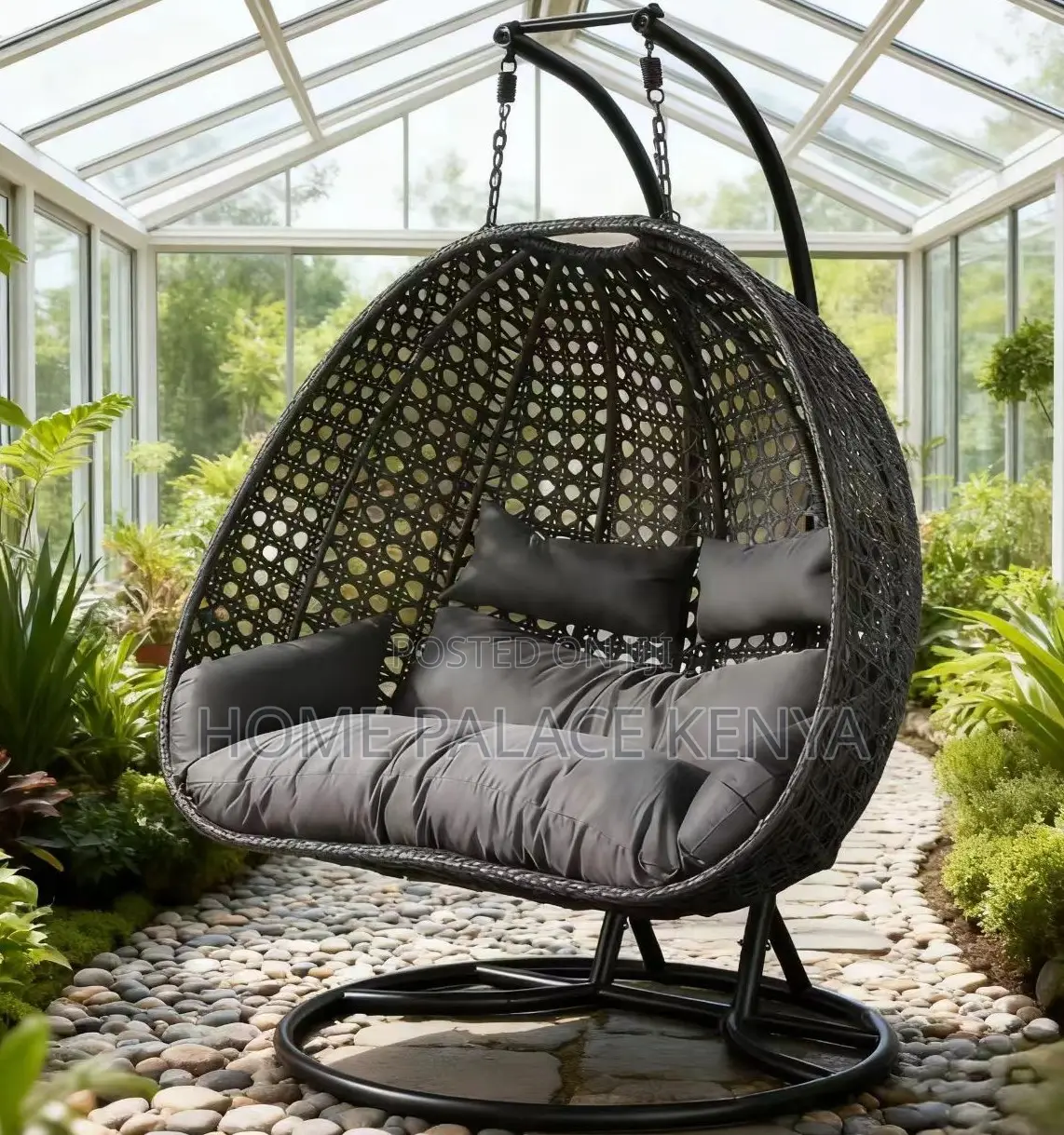 Outdoor Swing: Rattan Hanging Swing Chair for Two