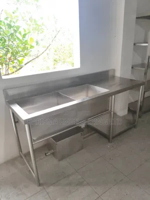 Commercial Heavy-Duty Stainless Steel Double Sink