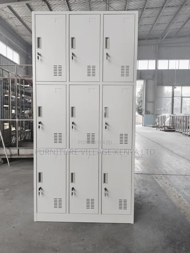 9-Locker White Secure Gym Metallic Cabinet - thumbnail 8