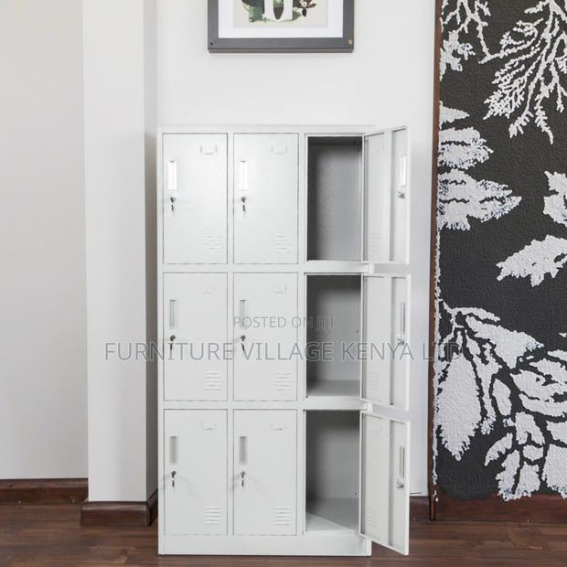 9-Locker White Secure Gym Metallic Cabinet - thumbnail 10