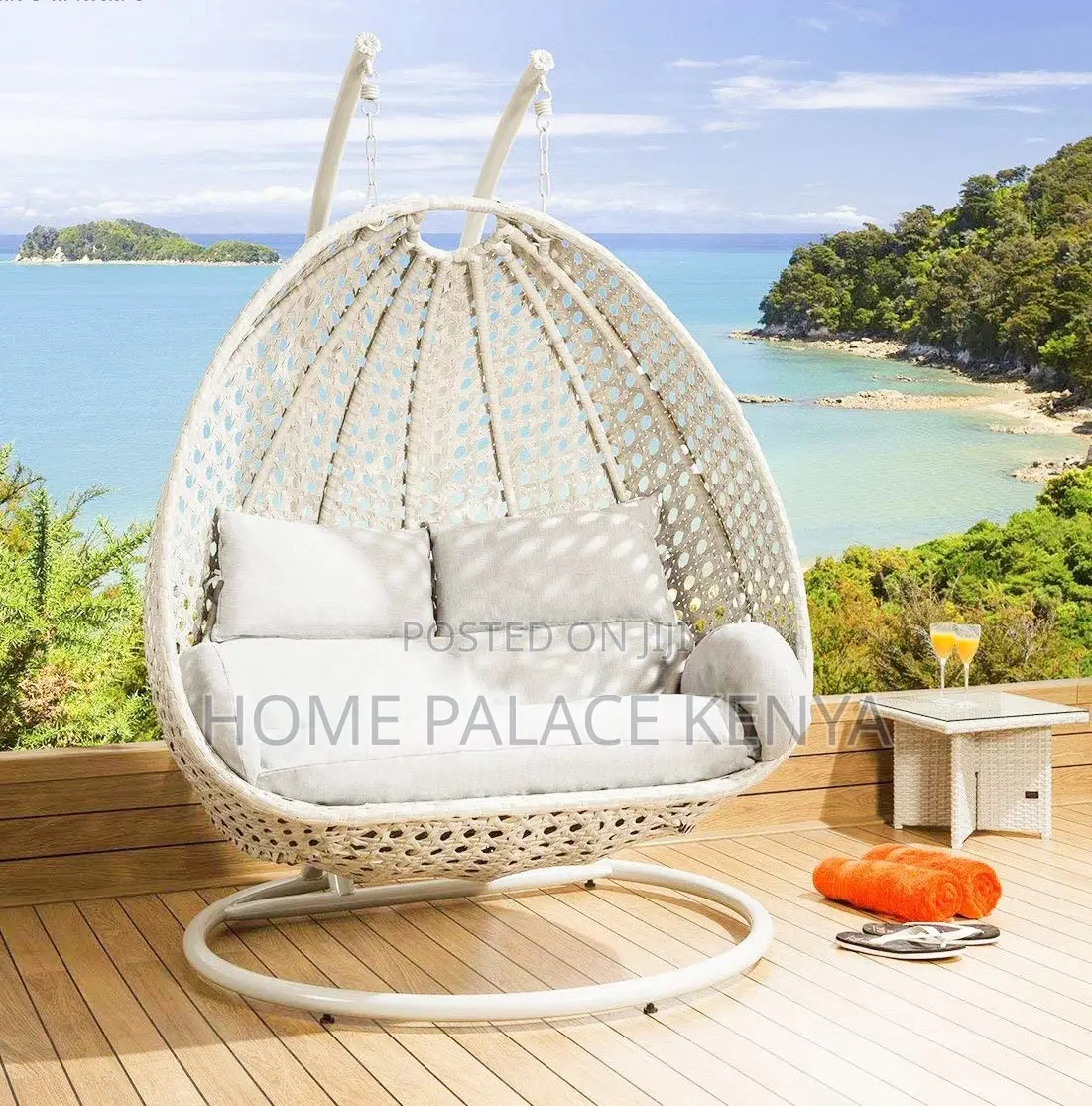 Outdoor Swing: Rattan Hanging Swing Chair for Two