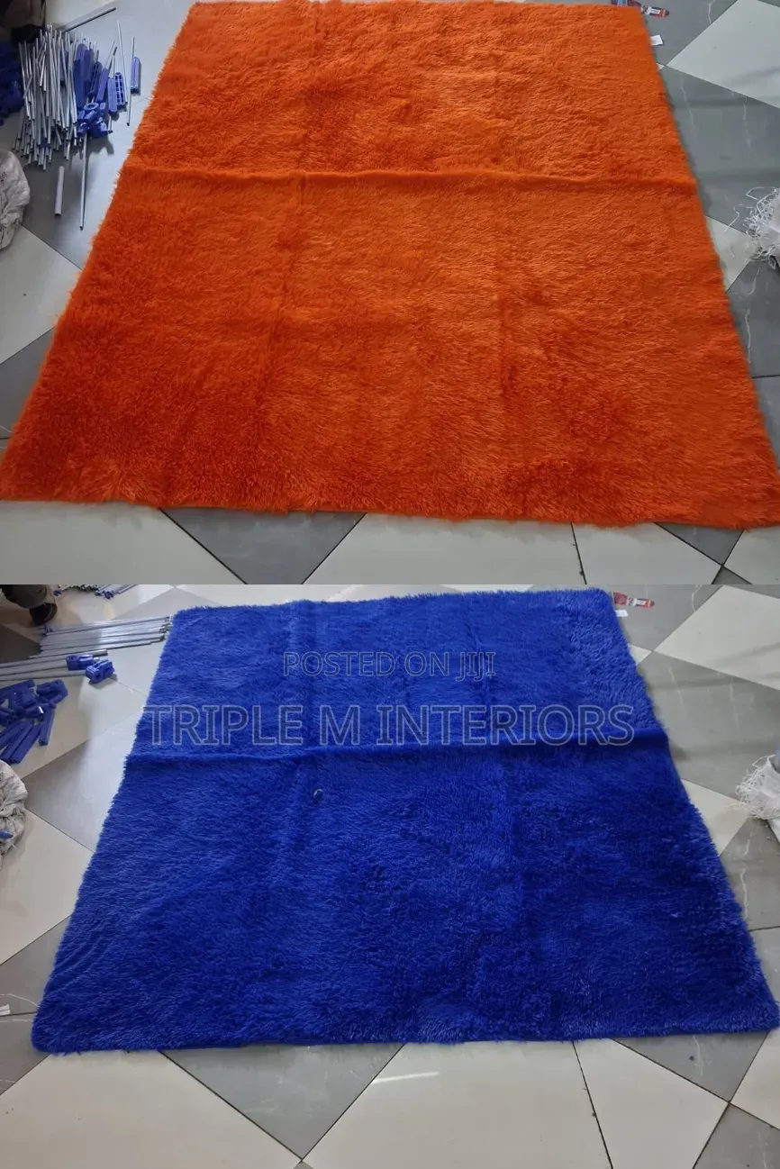Non-Skid Plain Fluffy Warm Floor Rug for Tiles