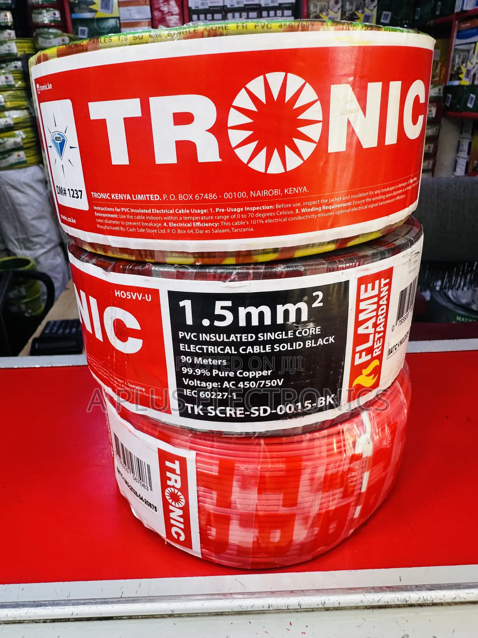 Tronic 1.5mm Single Core Wiring Cables – Durable Cable