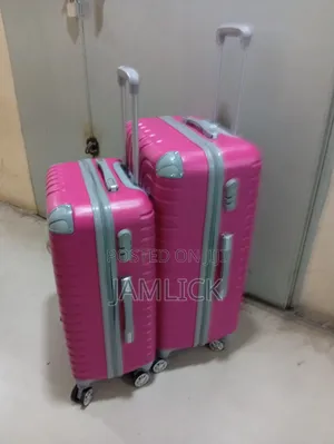 2pcs Hot Pink Suitcases – Large Medium