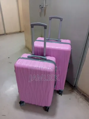2pcs Baby Pink Suitcases – Large Medium