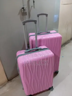 2pcs Baby Pink Suitcases – Large Medium
