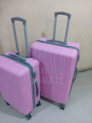 2pcs Baby Pink Suitcases – Large Medium