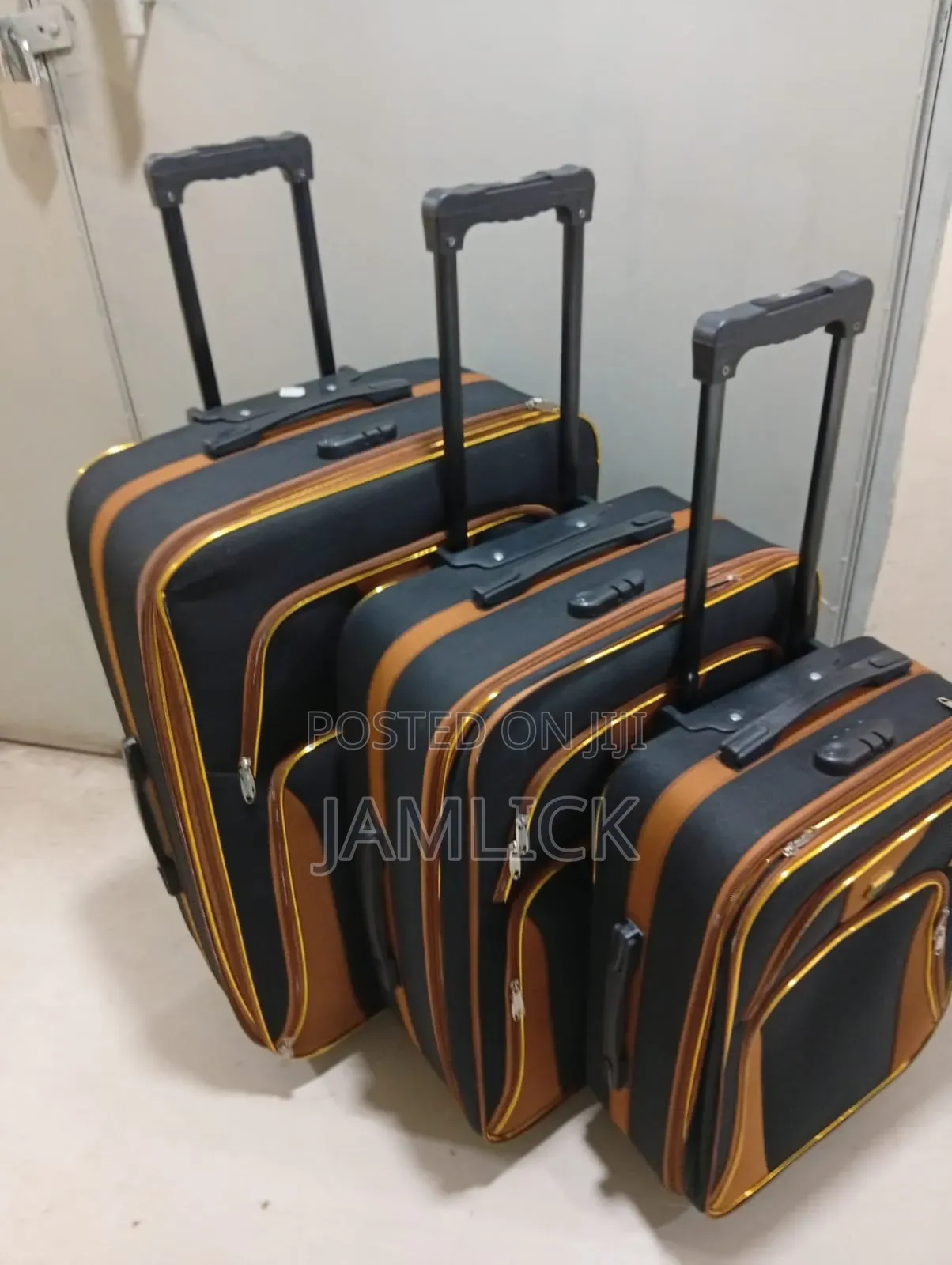 3pcs Fabric Suitcases – Large, Medium Small 