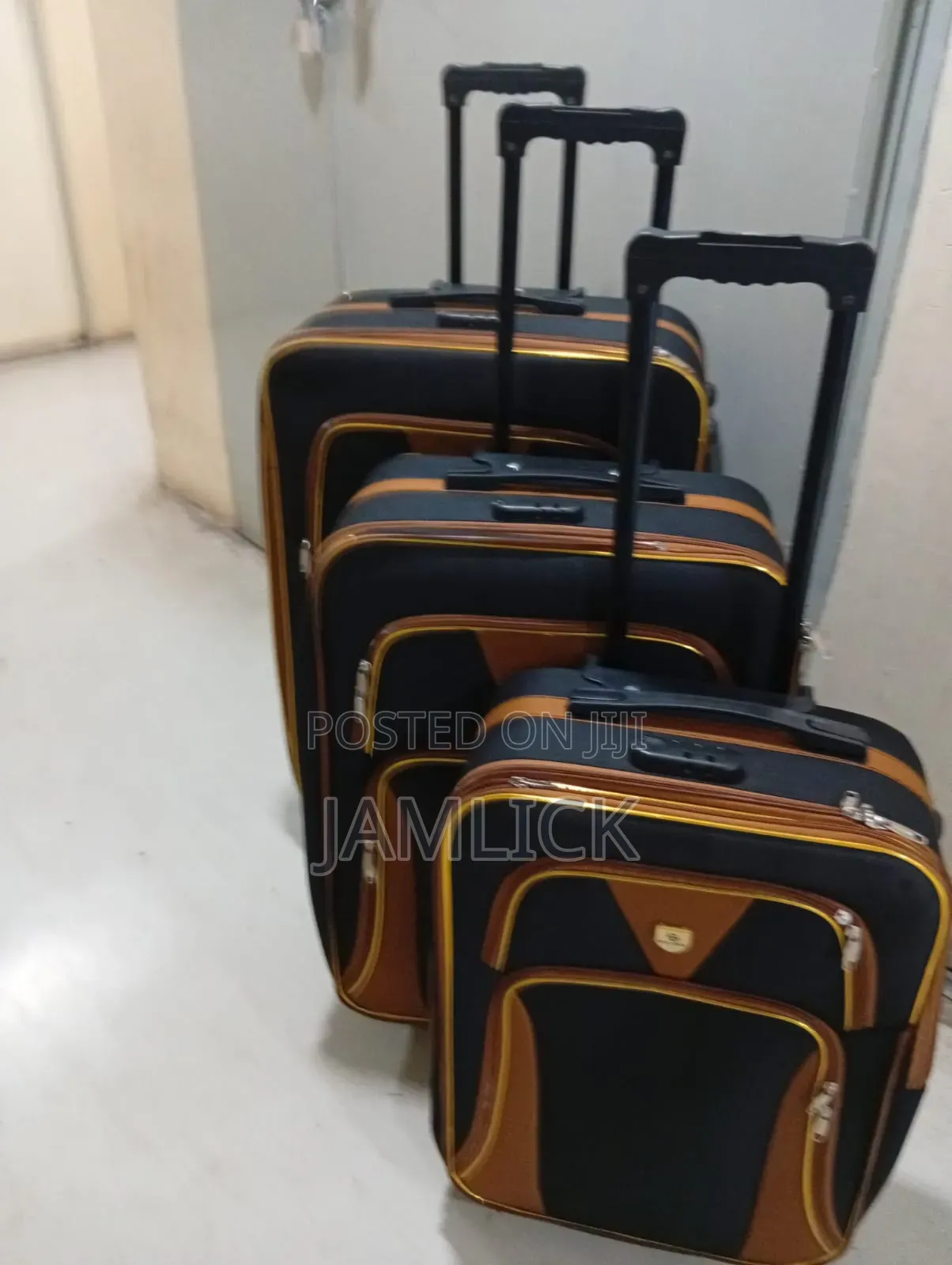 3pcs Fabric Suitcases – Large, Medium Small 