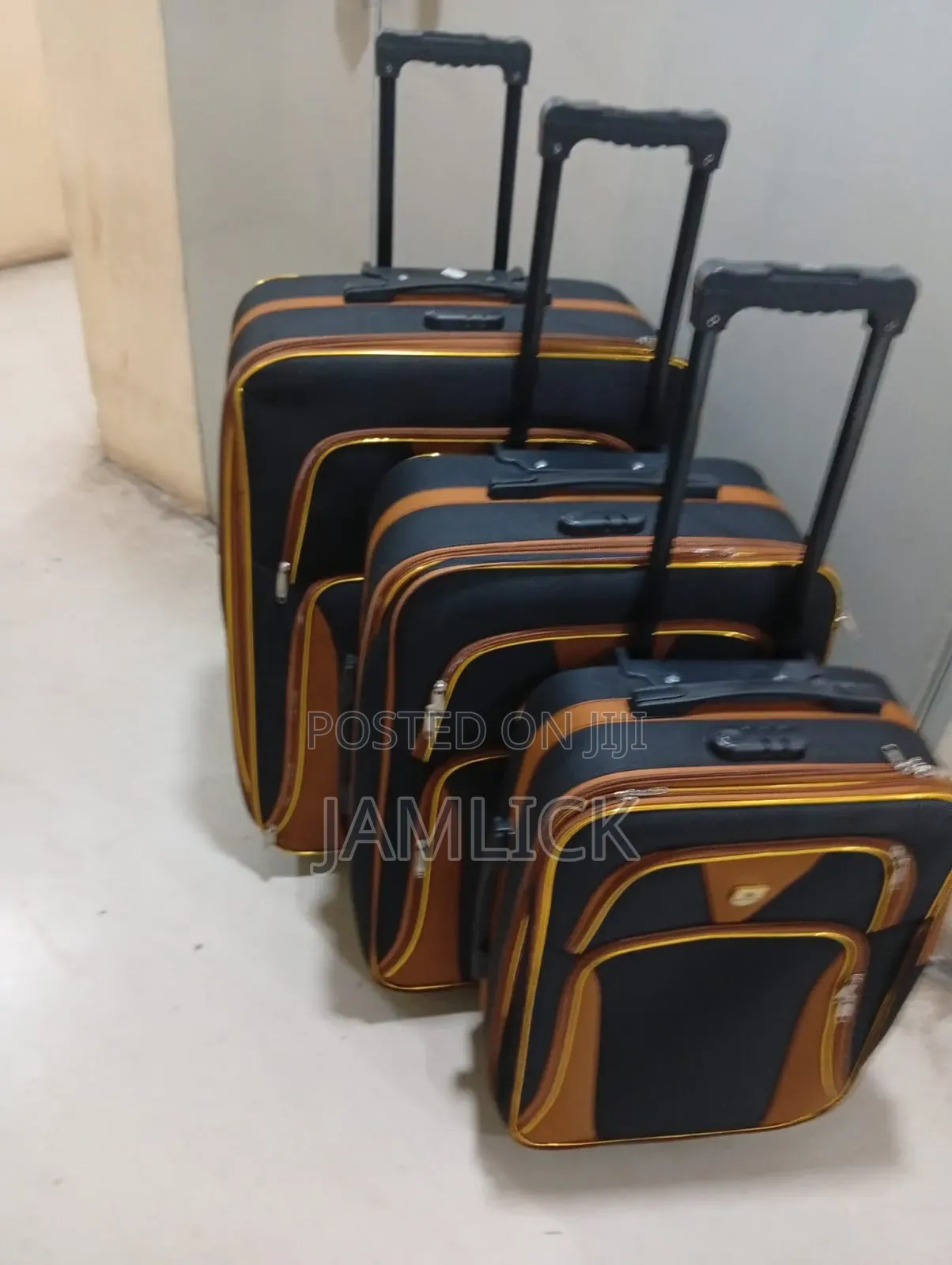 3pcs Fabric Suitcases – Large, Medium Small 