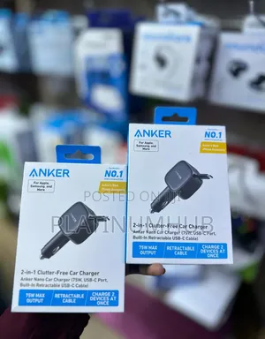 Anker 2in1 Clutter-Free Car Charger 75watts