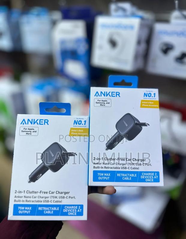 Anker 2in1 Clutter-Free Car Charger 75watts