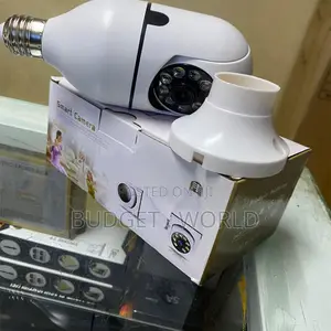 Indoor 360° PTZ Bulb Camera With Remote Monitoring and Audio Support
