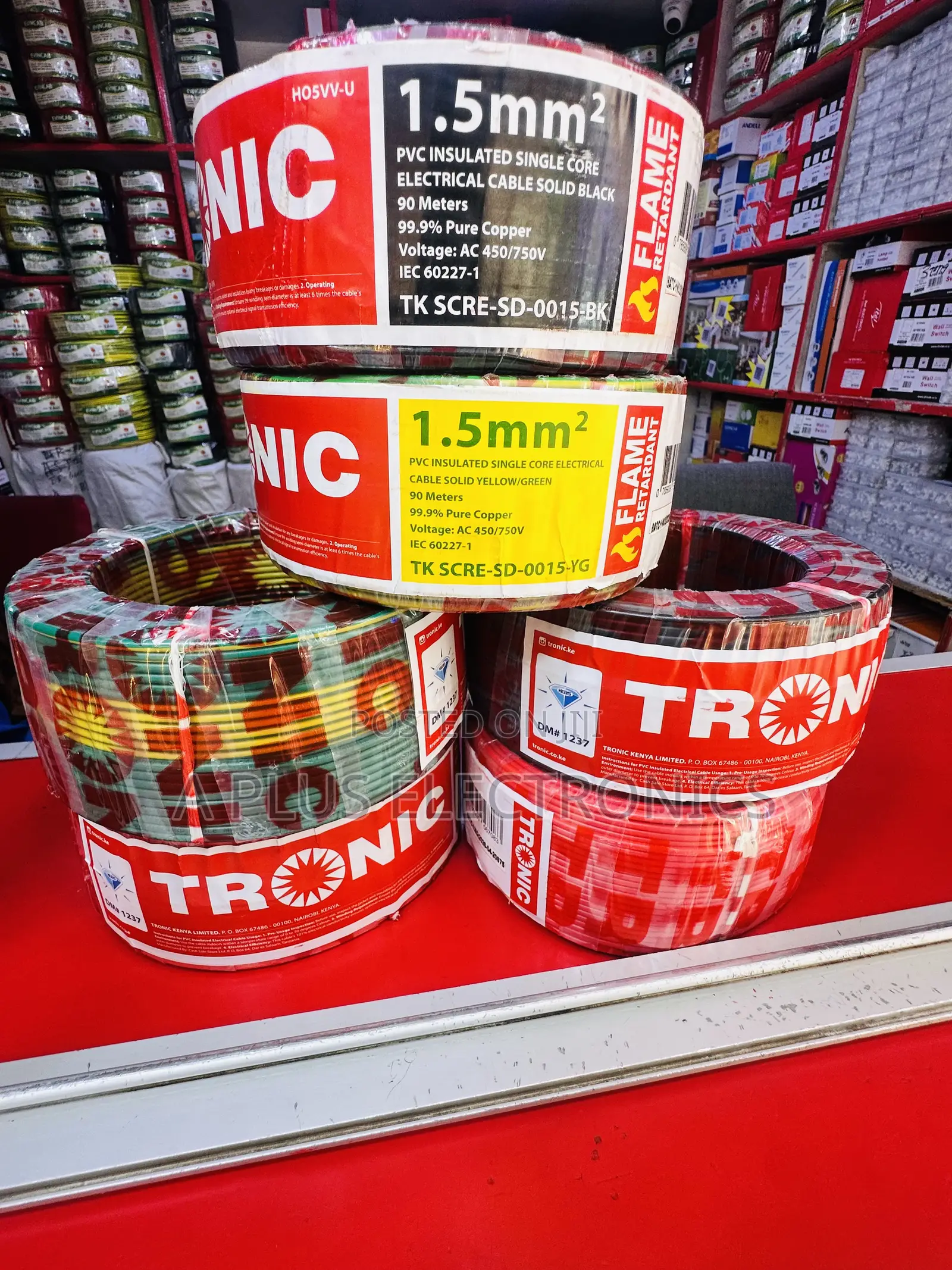 Tronic 1.5mm Single Core Wiring Cables Pure Copper