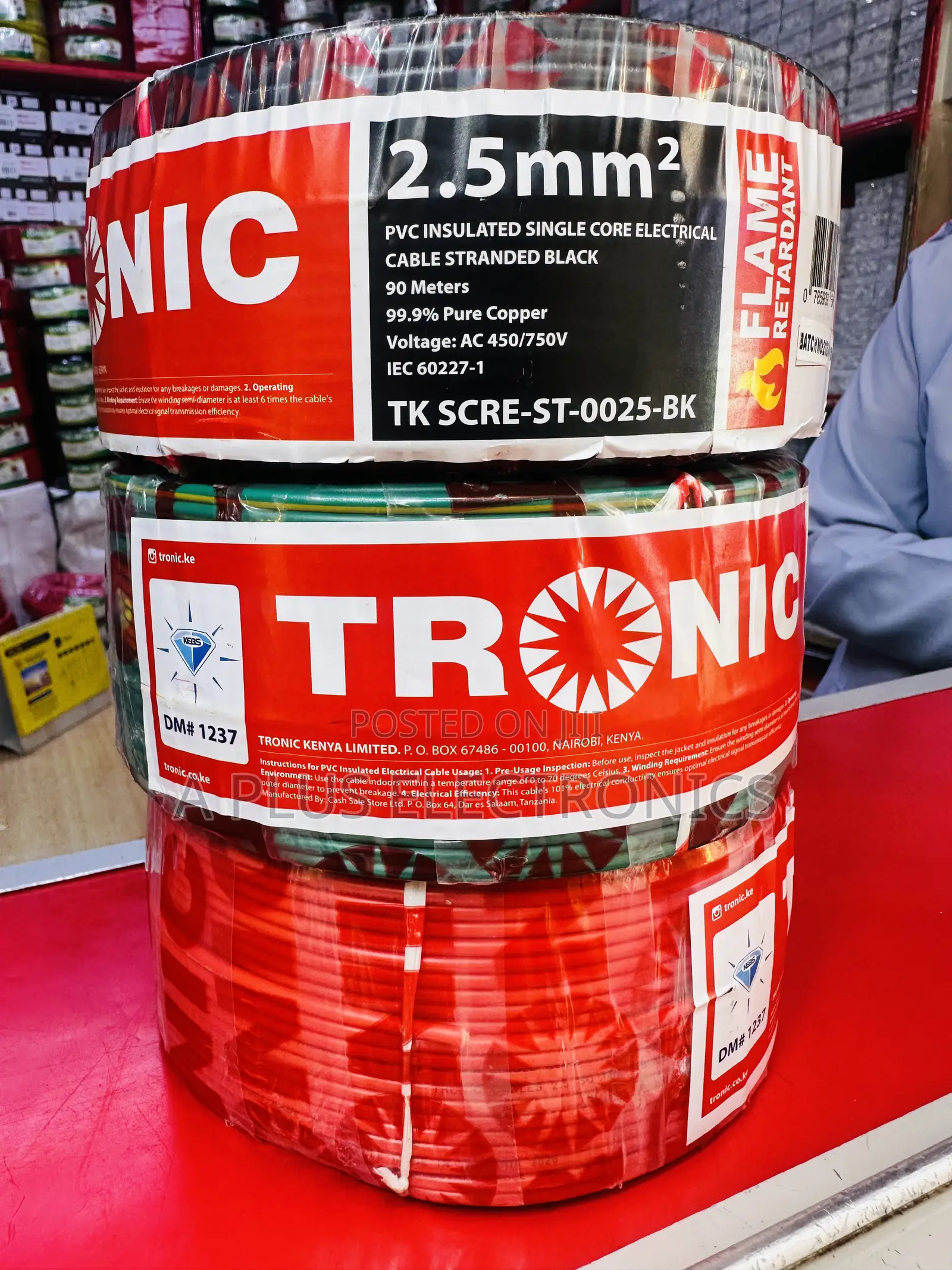 Tronic 2.5mm Single Core Wiring Cables – High Quality Electrical Cable