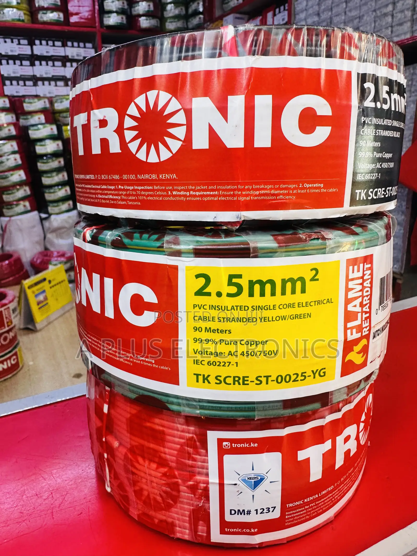 Tronic 2.5mm Single Core Wiring Cables – High Quality Electrical Cable
