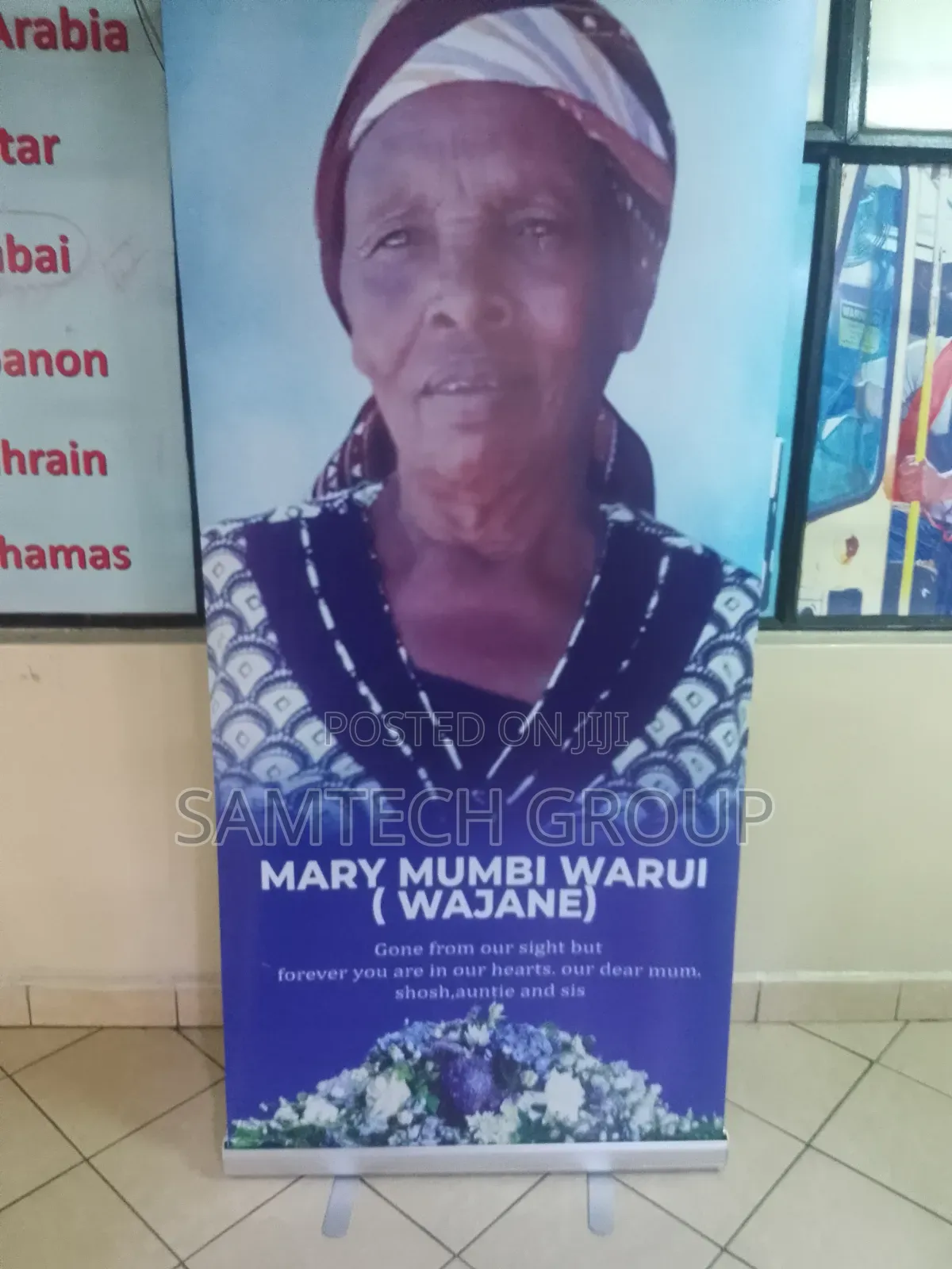 Funeral Narrow Base Roll Up Printing