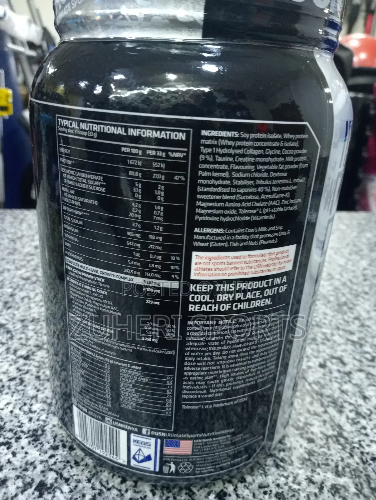 Usn Hardcore Whey Gh 908g : Chocolate
