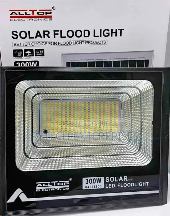 Alltops 300watts Solar Floodlights With a Solar Panel