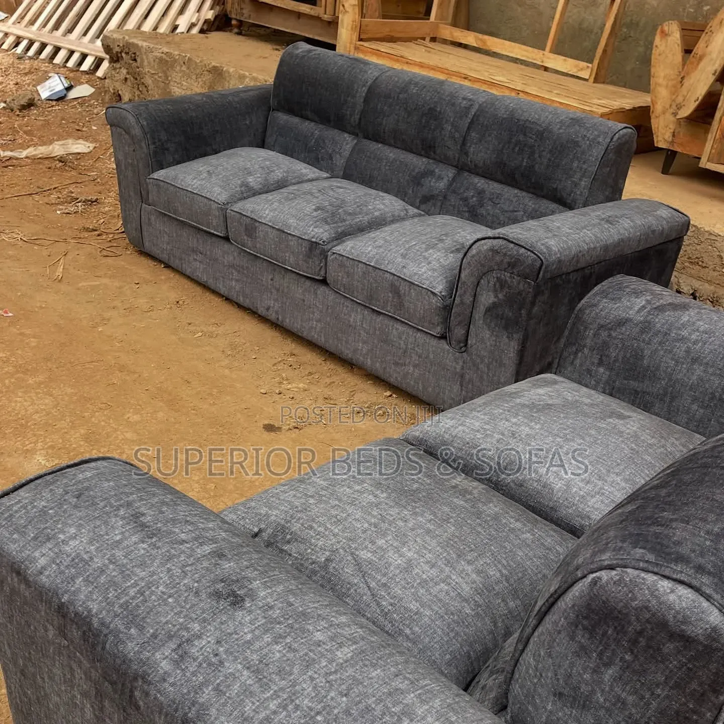 Dark Grey 3-Seater + 2 Seater Sofa