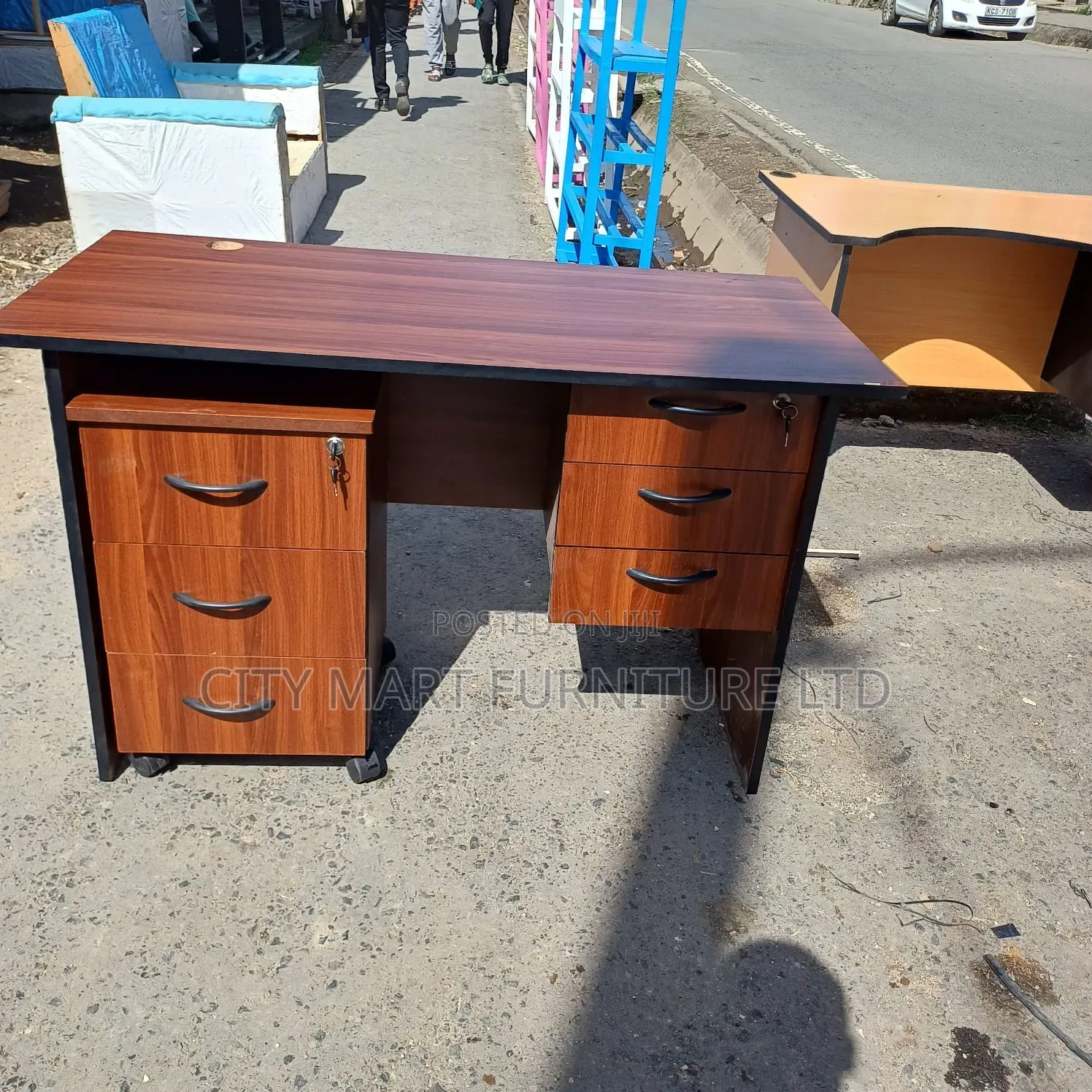 Contemporary Office Desk/Study Table + Mobile Pedestal Offers