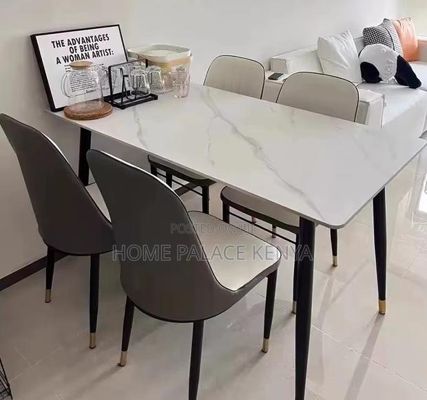 Home Dining: 4 Seater Marble Top Dining Set