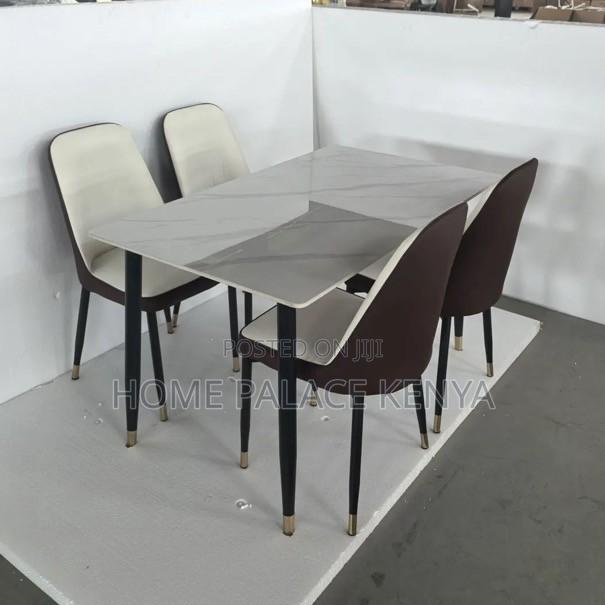 Home Dining: 4 Seater Marble Top Dining Set - thumbnail 3
