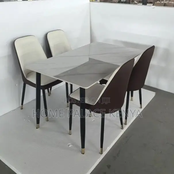 Home Dining: 4 Seater Marble Top Dining Set