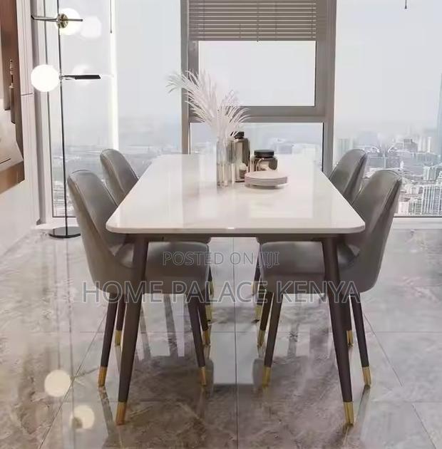Home Dining: 4 Seater Marble Top Dining Set - thumbnail 4