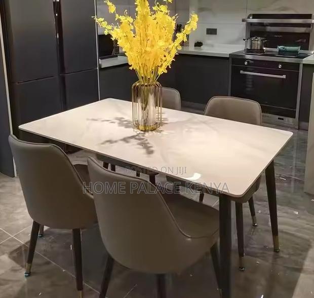 Home Dining: 4 Seater Marble Top Dining Set - thumbnail 5