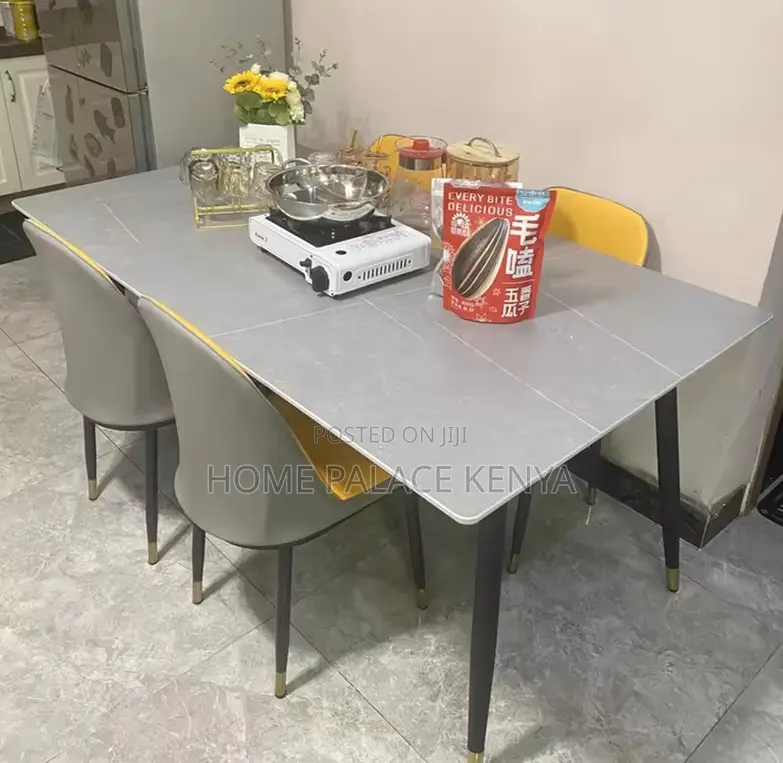 Home Dining: 4 Seater Marble Top Dining Set