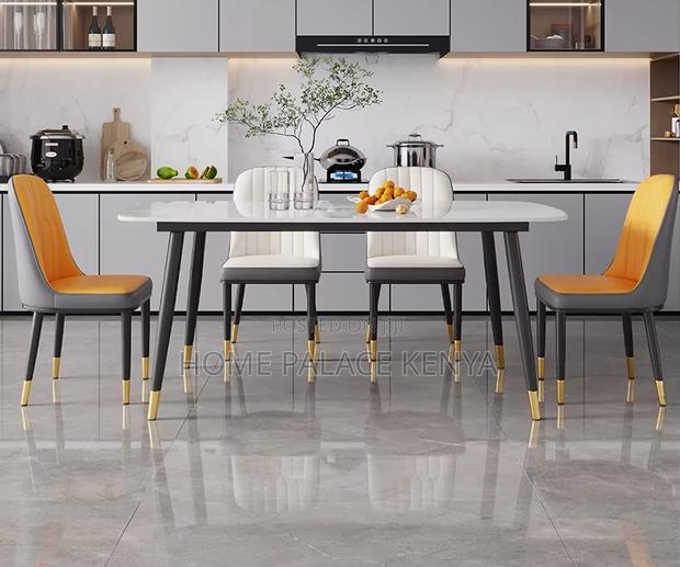 Home Dining: 4 Seater Marble Top Dining Set - thumbnail 8