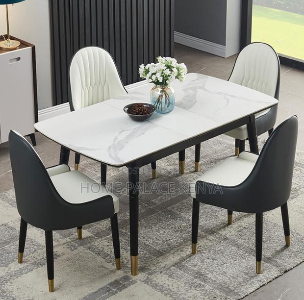 Home Dining: 4 Seater Marble Top Dining Set - thumbnail 9