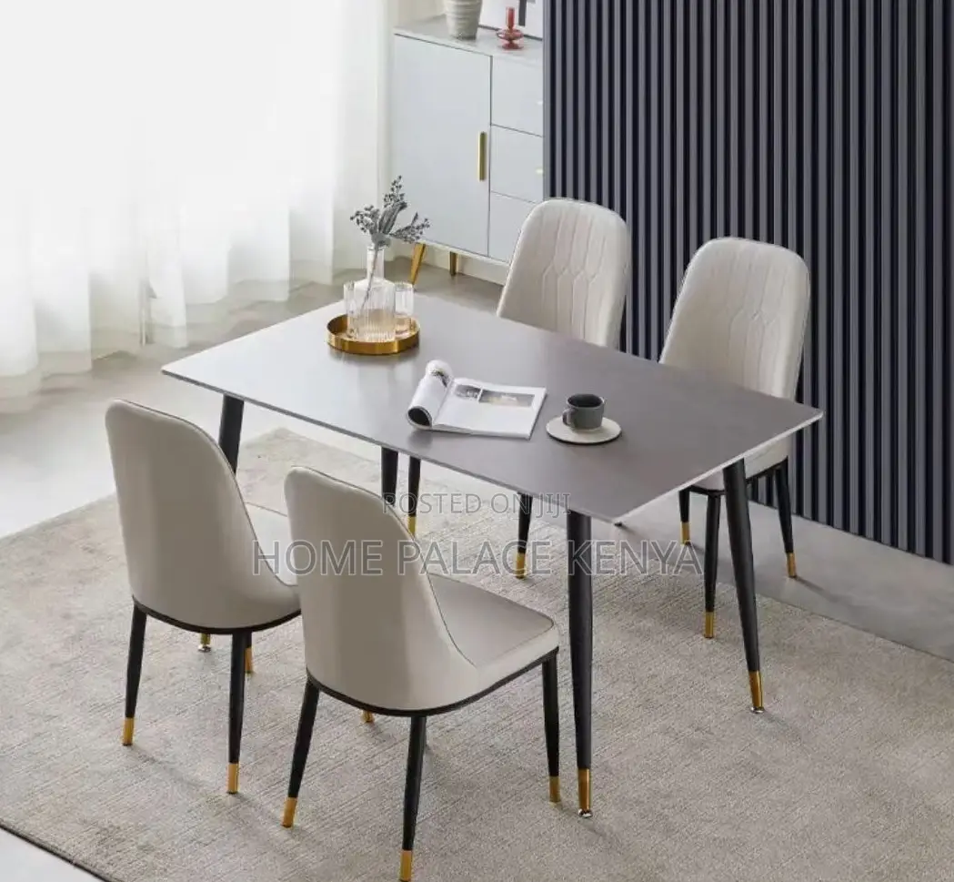 Home Dining: 4 Seater Marble Top Dining Set