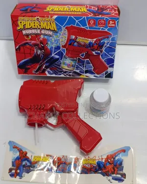 Boys Spiderman Bubble Gun Electronic Foaming.