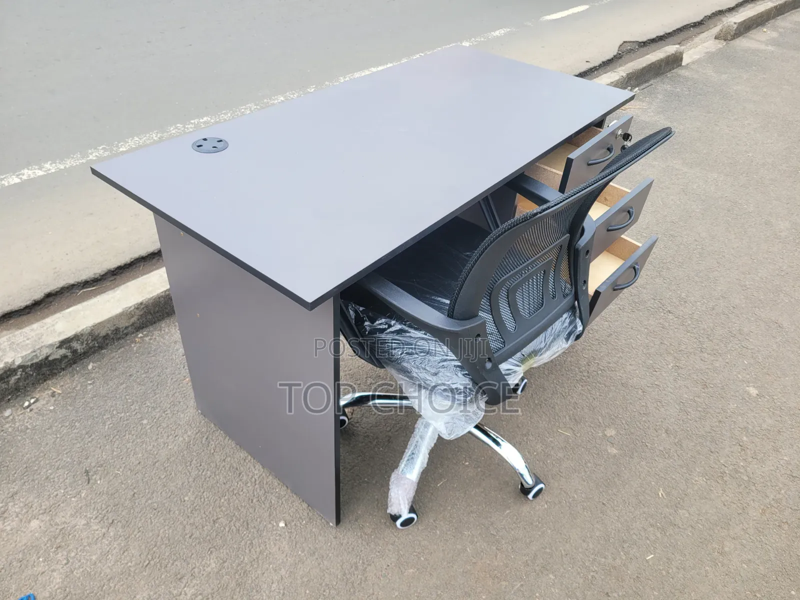 Gray Table and Chair