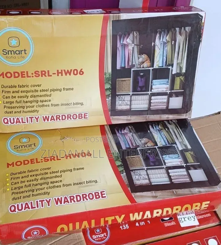 4-Column Portable Metallic Wardrobe