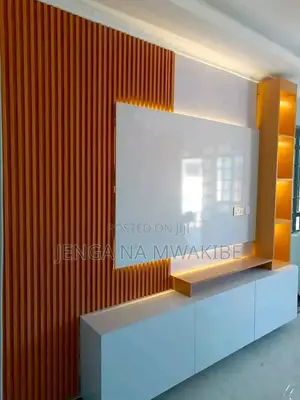 Flutted Panels and Marble Sheet Tv Stand Installation
