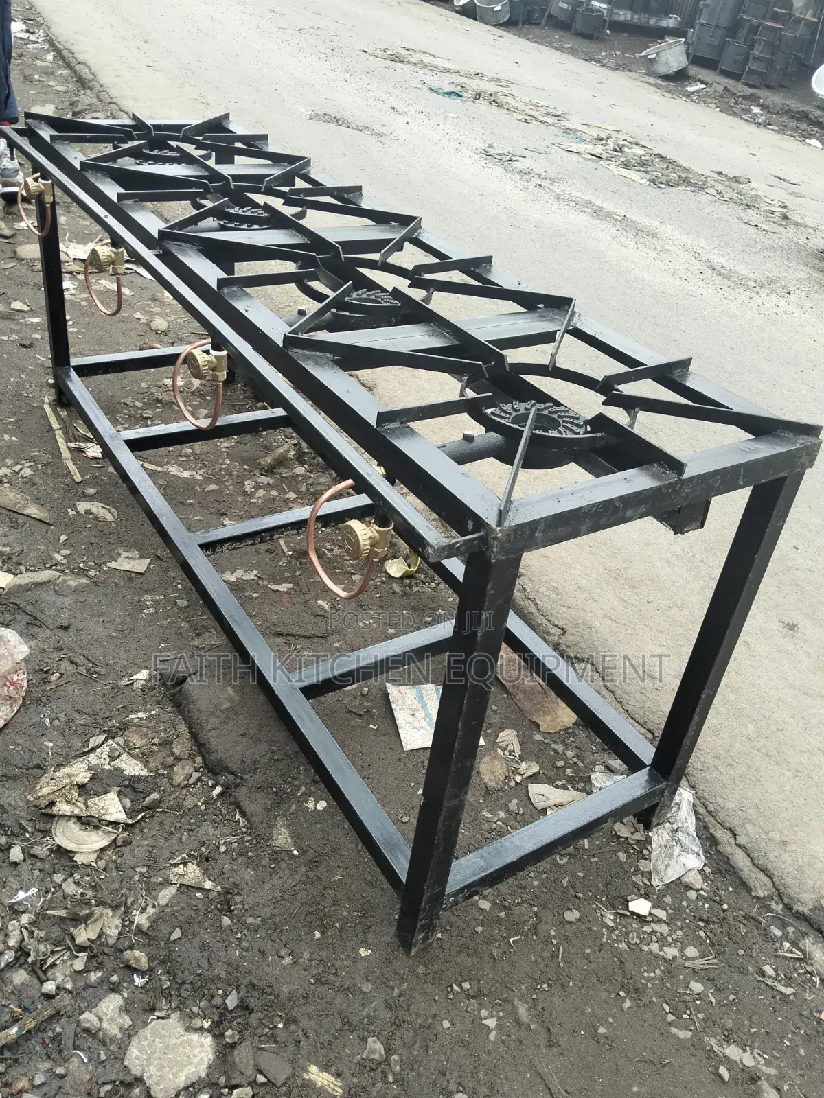Mild Steel 4 Black Burners Gas Cooker