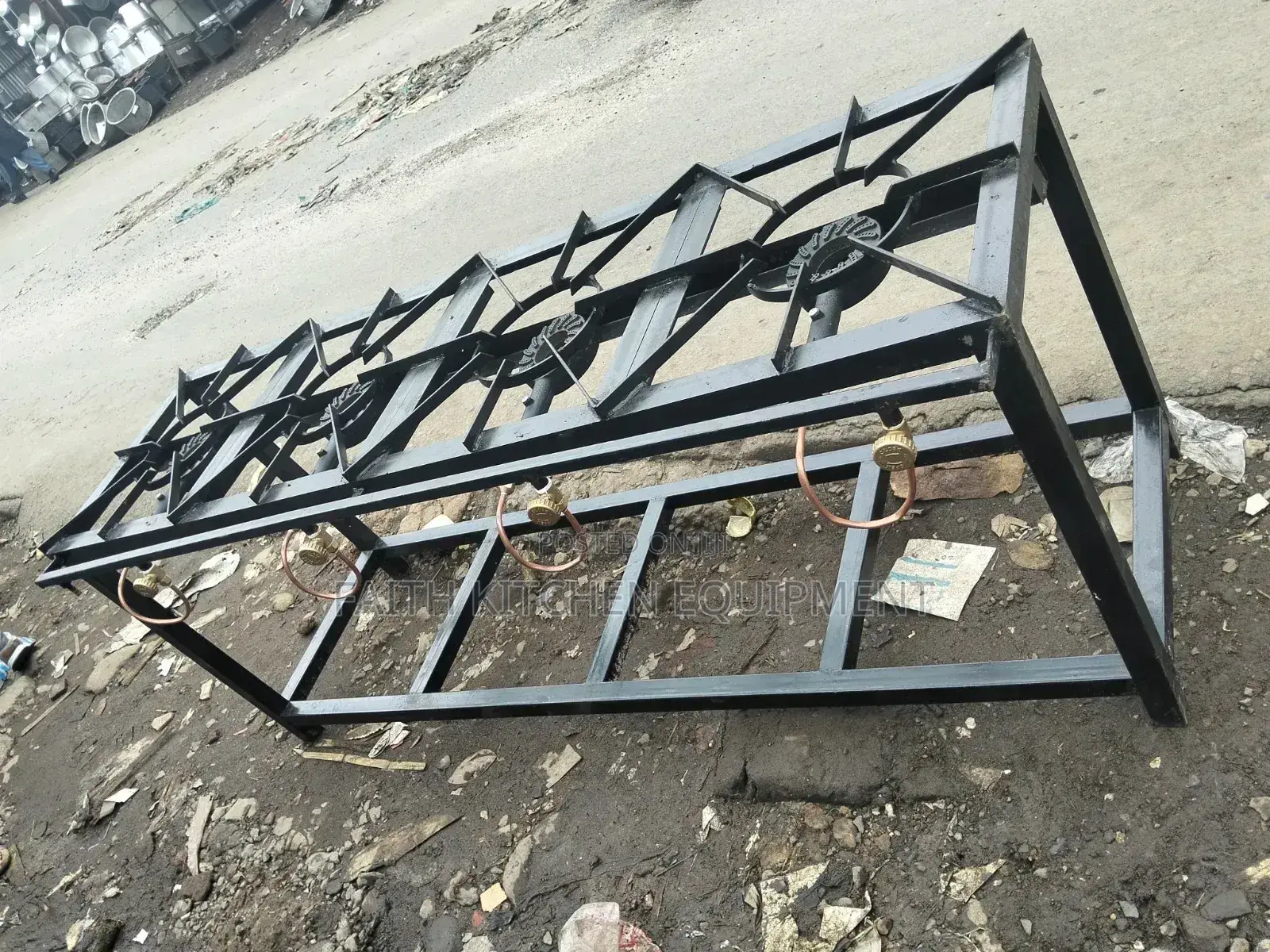Mild Steel 4 Black Burners Gas Cooker
