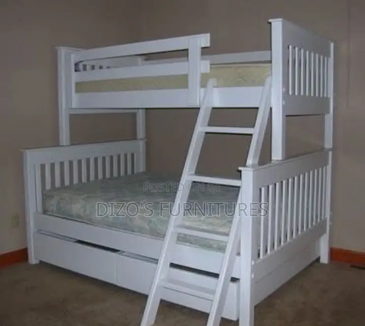 White Double Decker Bed