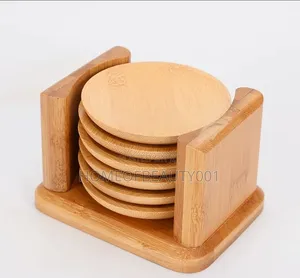 Elegant Bamboo Coaster Set.
