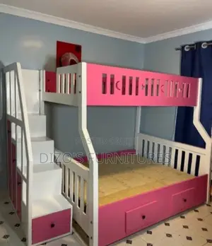 White/Pink Double Decker Bed
