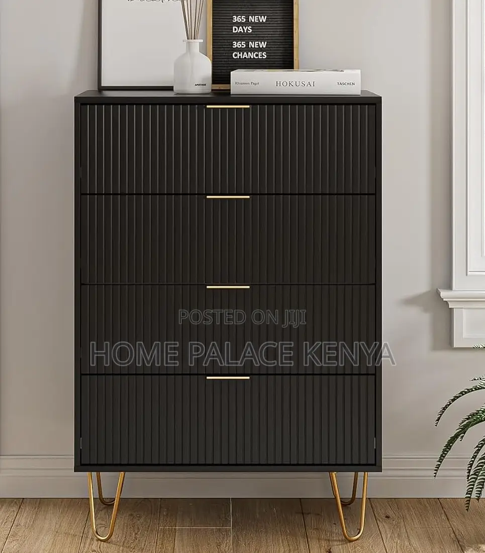 Chest of Drawers: 4 Drawer Wooden Nightstand