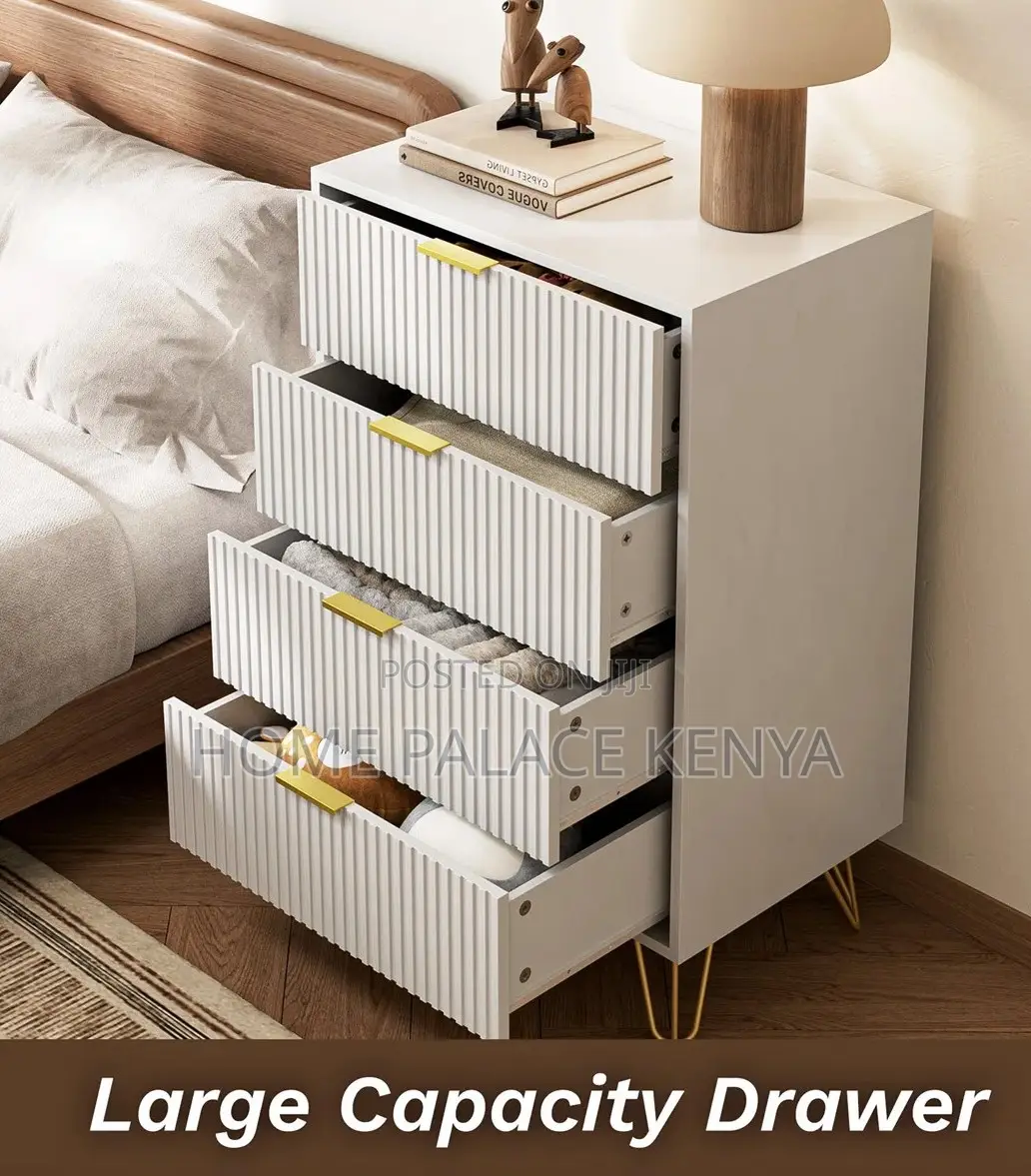 Chest of Drawers: 4 Drawer Wooden Nightstand