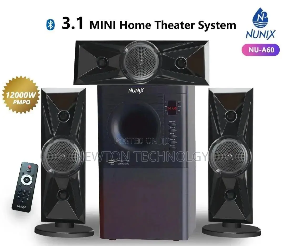 Nunix 3.1 Mini Home Theater System Nu-A60 and a Remote Control Woofer
