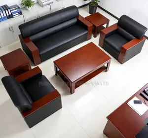 Leather Business Reception 5-Seater Sofa Set
